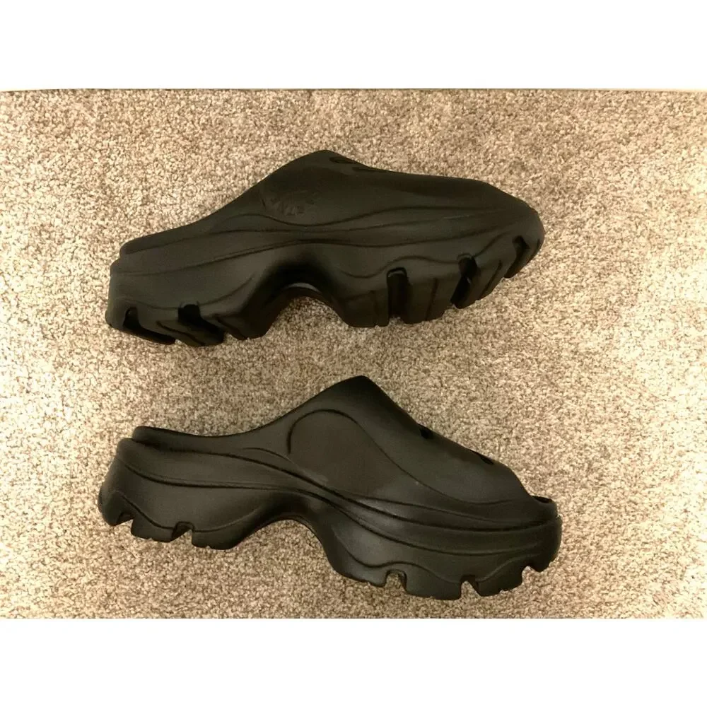 adidas by Stella McCartney GW2050 Triple Black Platform Clogs Women's 10